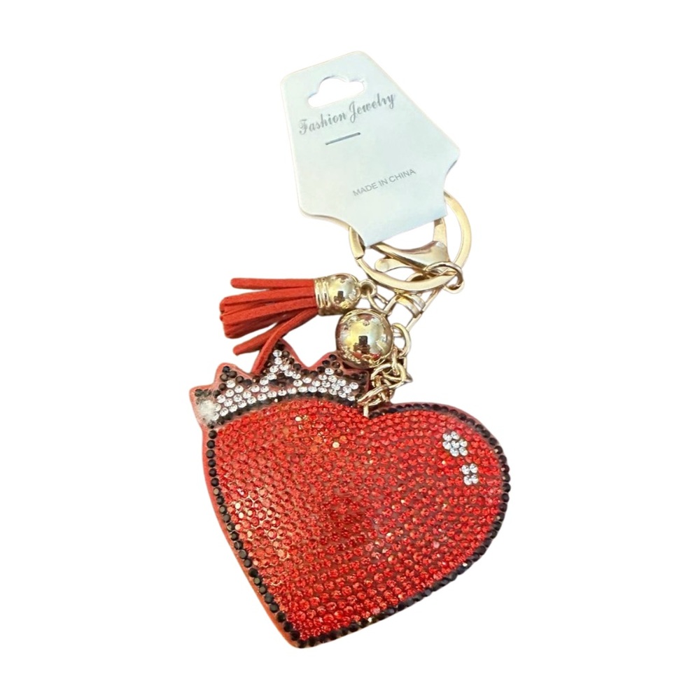 Glamorous‎ Red Heart Keychain with Tassel